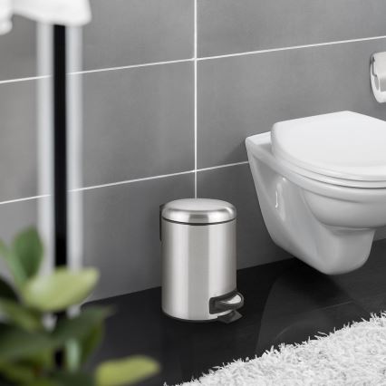 WENKO 22702100 - Kanta za smeće LEMAN 17x25 cm inox/saten/crna