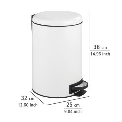 WENKO 22707100 - Kanta za otpatke LEMAN 25x38 cm bela/crna