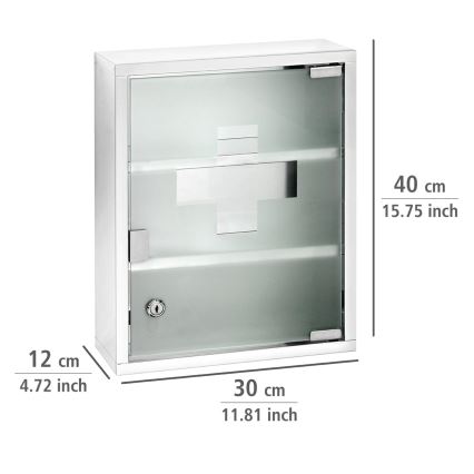WENKO 22924100 - Ormarić za lekove 30x40 cm nerđajući čelik/srebrna