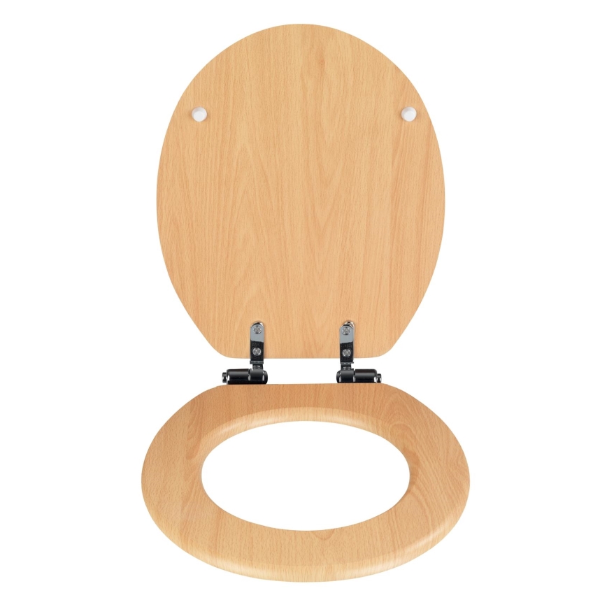 WENKO 22979100-WC toaletna daska PRIRODNI BUK 35,5x42,5 cm braon/srebrna