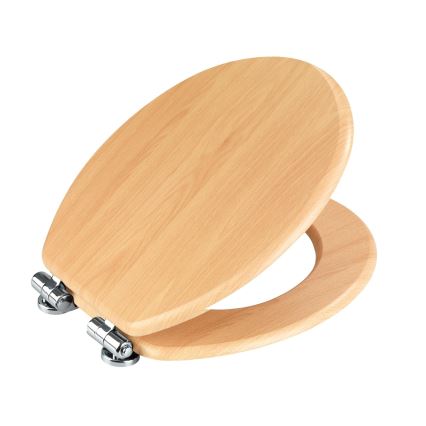 WENKO 22979100-WC toaletna daska PRIRODNI BUK 35,5x42,5 cm braon/srebrna