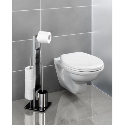 WENKO 22983100 - WC četka RIVALTA 18x70 cm inox/srebrna/crna
