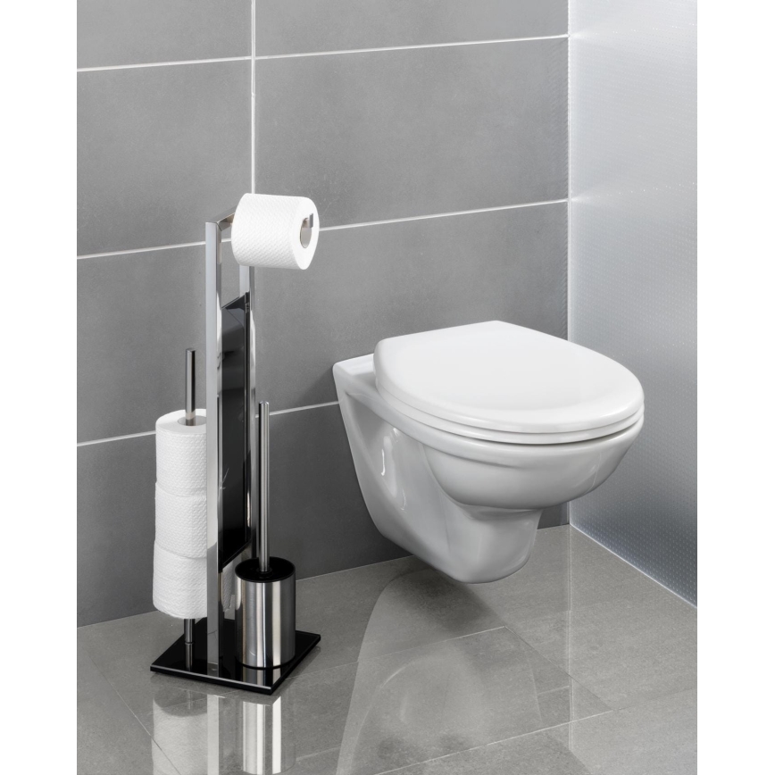 WENKO 22983100 - WC četka RIVALTA 18x70 cm inox/srebrna/crna