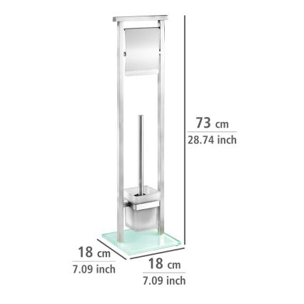 WENKO 22992100 - WC četka DEBAR 18x73 cm nerđajući čelik/satinirano/bela