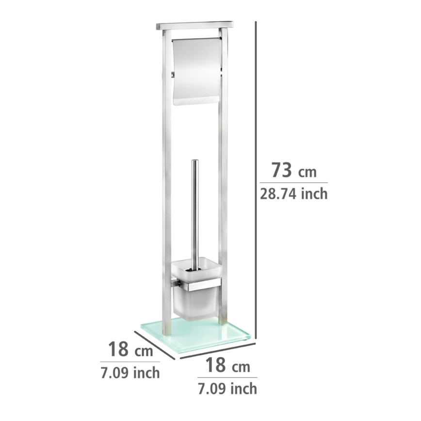 WENKO 22992100 - WC četka DEBAR 18x73 cm nerđajući čelik/satinirano/bela