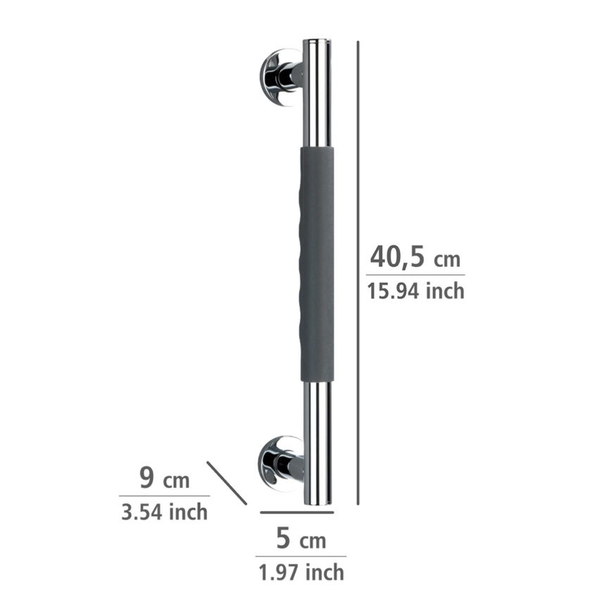 WENKO 23284100-rukohvat SECURA 40,5x9 cm nerđajući čelik/antracit/sjajni hrom