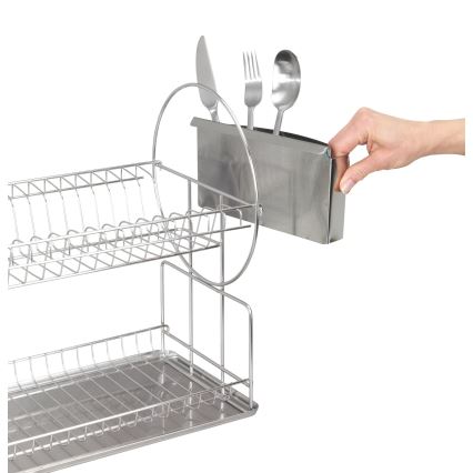 WENKO 2329100 - Oceđivač posuđa DUO 21x33 cm nerđajući čelik/srebrna