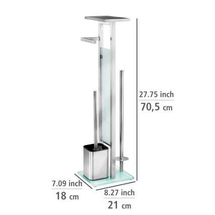 WENKO 23364100 - WC četka DEBAR 21x70,5 cm inox/satinski/bela