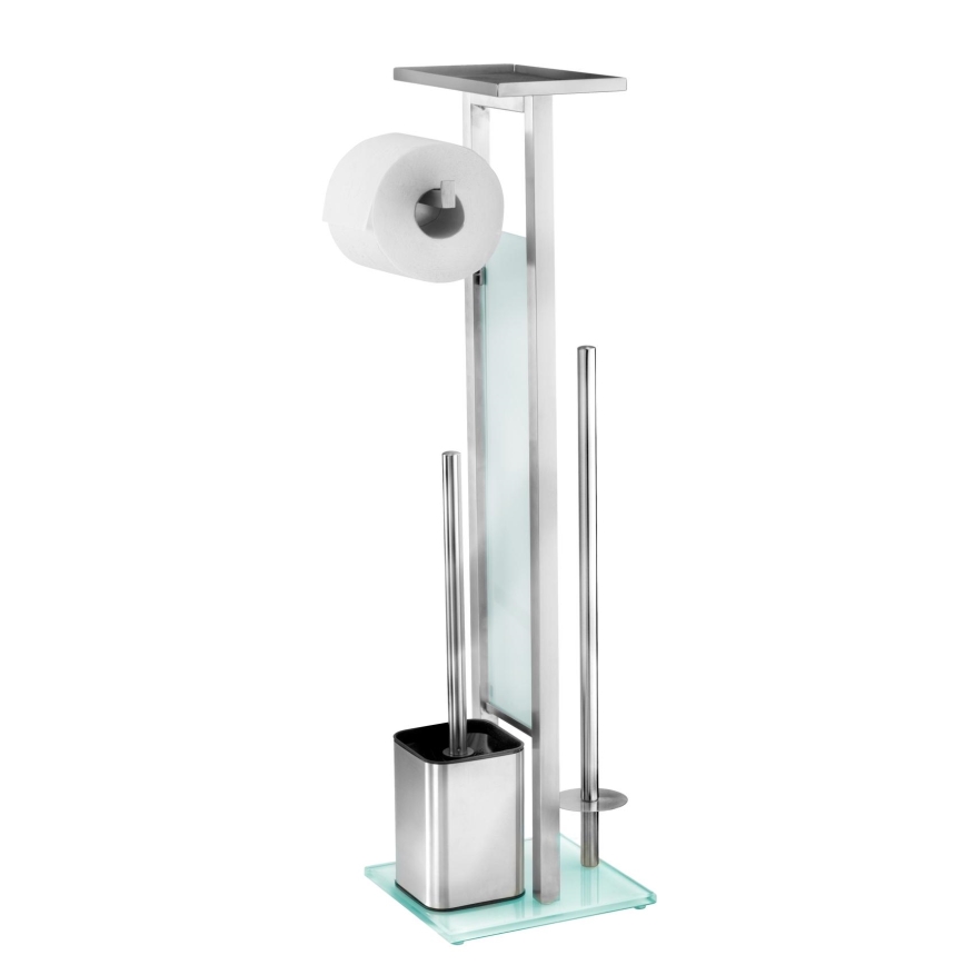 WENKO 23364100 - WC četka DEBAR 21x70,5 cm inox/satinski/bela
