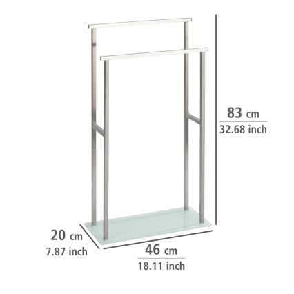 WENKO 23438100 - Stalak za peškire DEBAR 20x83 cm nerđajući čelik/satinski/bela