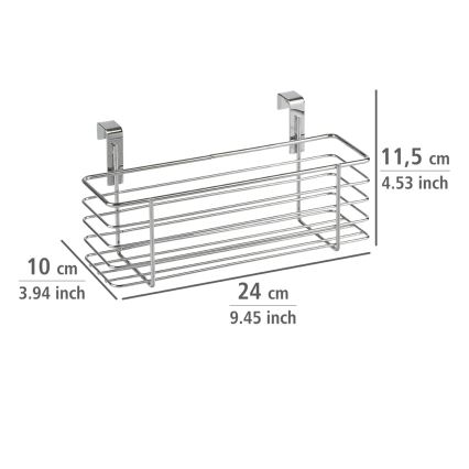WENKO 2344100 - Korpa SLIM 24x11,5 cm sjajni hrom/crna