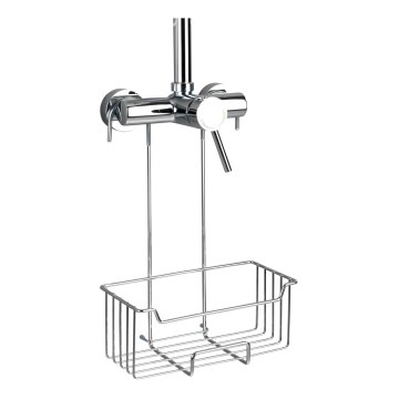 WENKO 23499100 - Polica za tuš MILO 25x36 cm od nerđajućeg čelika, srebrna/prozirna