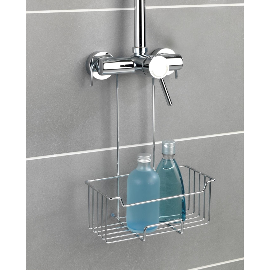 WENKO 23499100 - Polica za tuš MILO 25x36 cm od nerđajućeg čelika, srebrna/prozirna