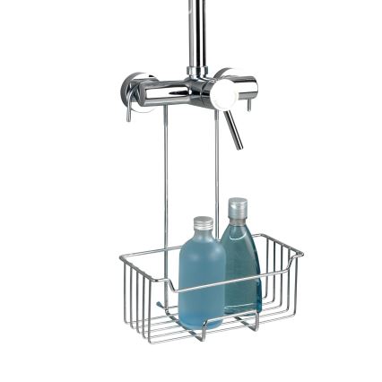 WENKO 23499100 - Polica za tuš MILO 25x36 cm od nerđajućeg čelika, srebrna/prozirna