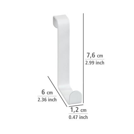 WENKO 23545100-Vešalica za vrata 7,6x6 cm bela