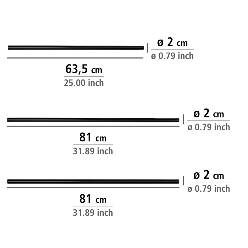 WENKO 23565100 - Šipka 2 x 2 cm crna