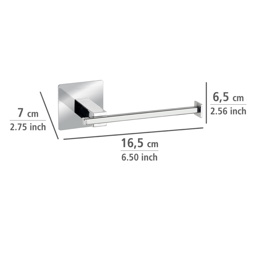 WENKO 23859800 - Držač toaletnog papira TURBO-LOC QUADRO ED 16,5x6,5 cm od nerđajućeg čelika