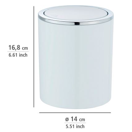WENKO 23930100 - Kanta INCA 14x16,8 cm bela/sjajni hrom
