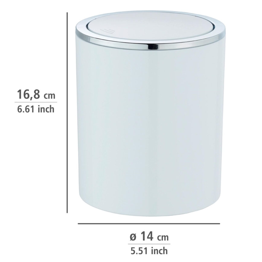 WENKO 23930100 - Kanta INCA 14x16,8 cm bela/sjajni hrom