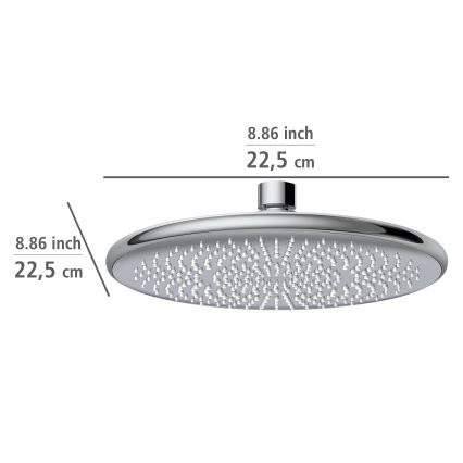 WENKO 23998100 - Tuš glava WATERSAVING SYSTEM 22,5x22,5 cm sjajni hrom