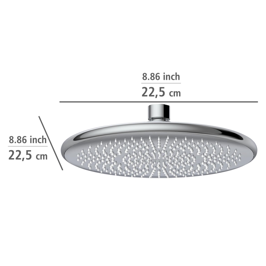 WENKO 23998100 - Tuš glava WATERSAVING SYSTEM 22,5x22,5 cm sjajni hrom