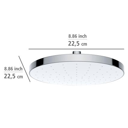 WENKO 24000100-Tuš glava AUTOMATSKO ČIŠĆENJE 22,5x22,5 cm sjajni hrom/bela