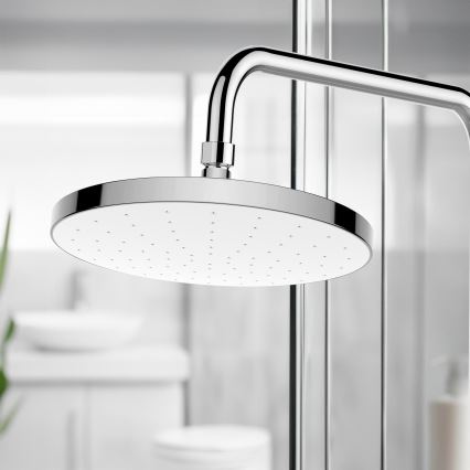 WENKO 24000100-Tuš glava AUTOMATSKO ČIŠĆENJE 22,5x22,5 cm sjajni hrom/bela