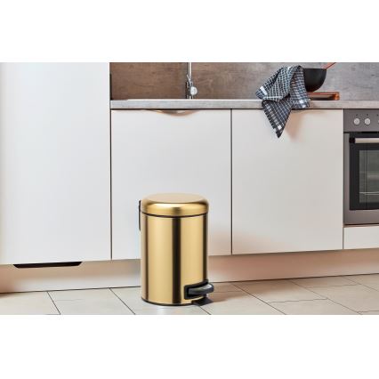 WENKO 24009800 - Kanta za smeće LEMAN 17x25 cm inox/zlatna/crna