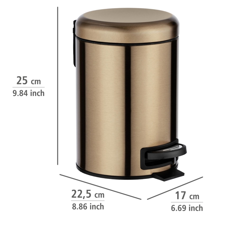 WENKO 24036100 - Kanta LEMAN 17x25 cm inox/bakrena/crna