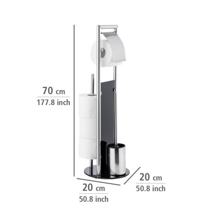 WENKO 24075800 - Set za WC RAVINA 20x707 cm nerđajući čelik/srebrna/crna