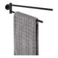 WENKO 24238100-Držač za peškire BOSIO BLACK 5,5x43 cm nerđajući čelik/srebrna