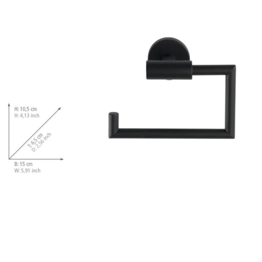 WENKO 24240100-Držač toaletnog papira BOSIO BLACK 15x10,5 cm nerđajući čelik/srebrna
