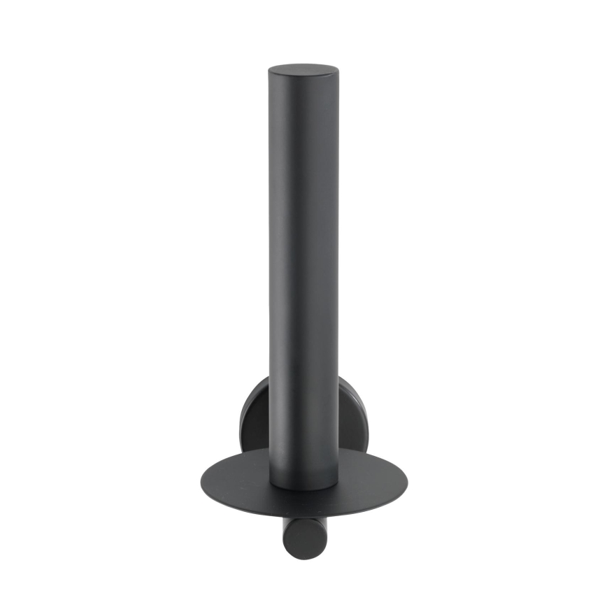 WENKO 24262100-Držač toalet papira BOSIO BLACK 8x18 cm nerđajući čelik/srebrna