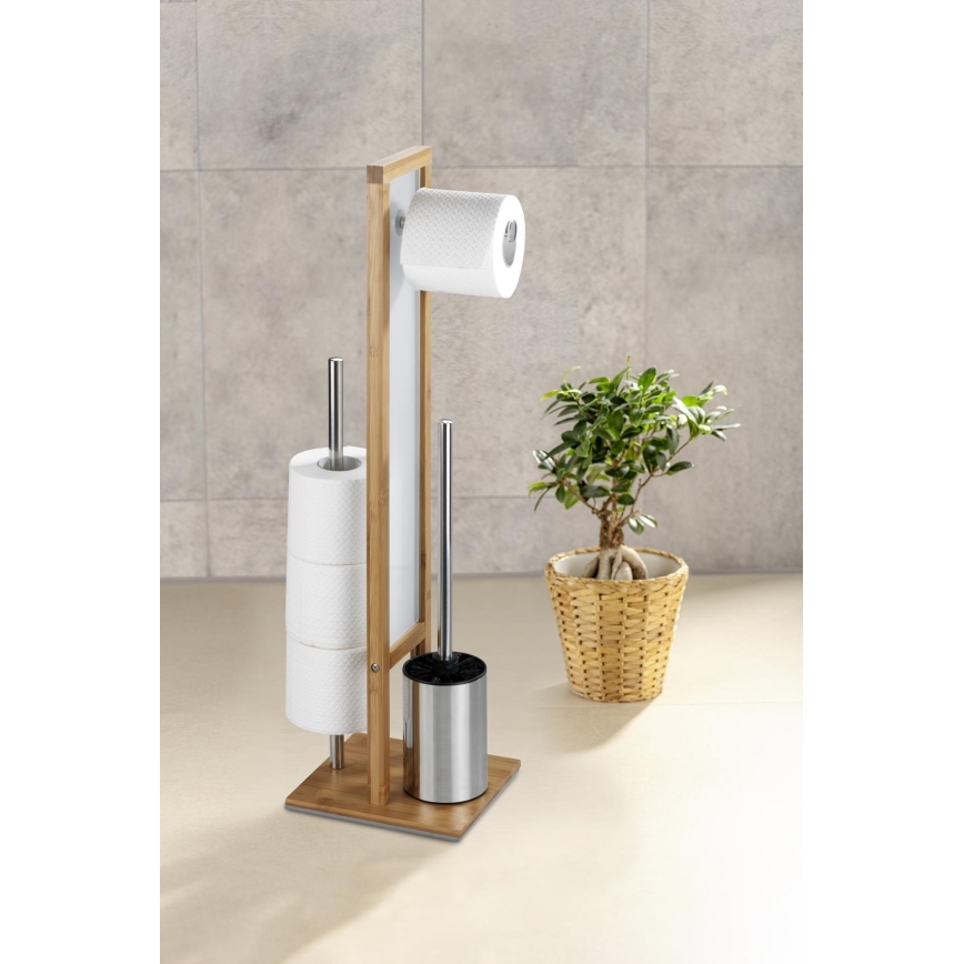 WENKO 24391100 - WC četka RIVALTA 18x70 cm braon/bela/crna