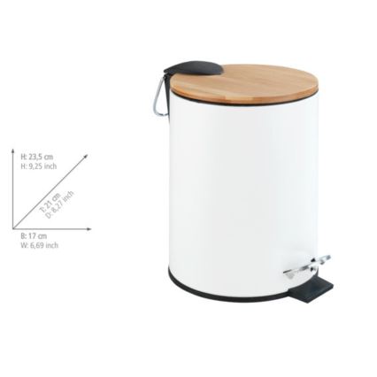 WENKO 24392100 - Koš TORTONA 17x23,5 cm bela/braon/crna