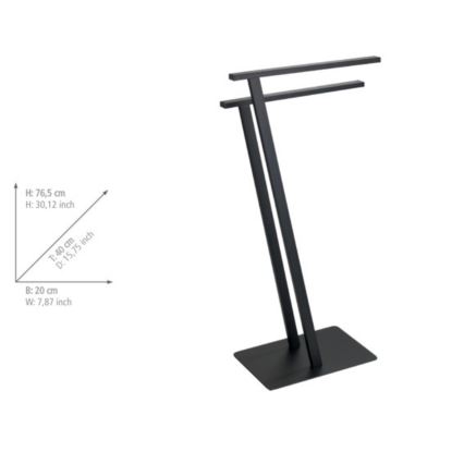 WENKO 24396100 - Stalak za peškire LIRIO 20x40 cm crni