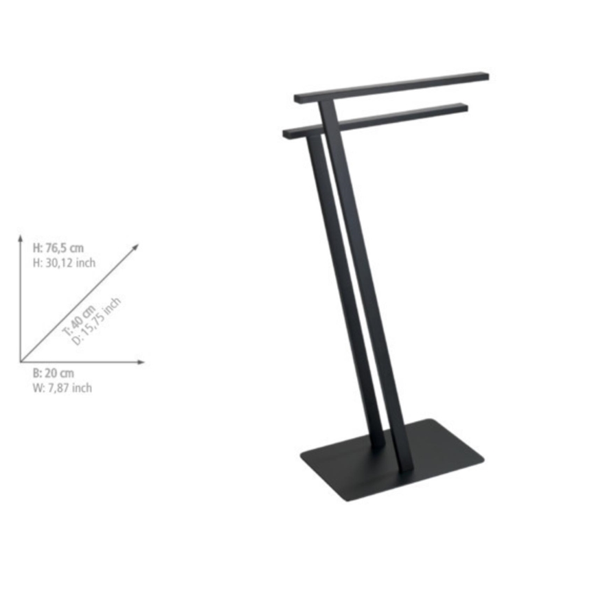 WENKO 24396100 - Stalak za peškire LIRIO 20x40 cm crni