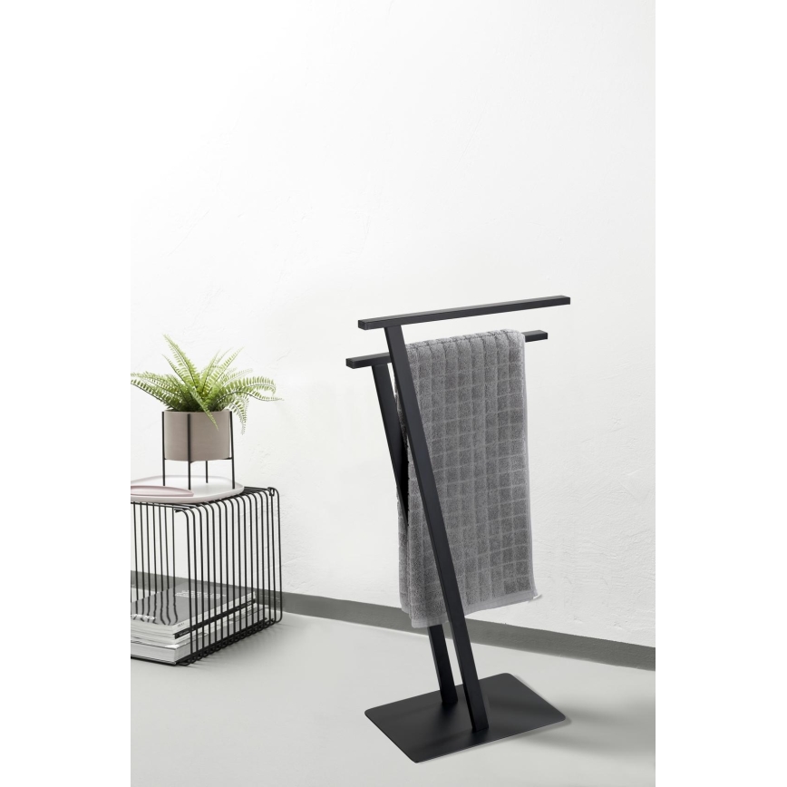 WENKO 24396100 - Stalak za peškire LIRIO 20x40 cm crni