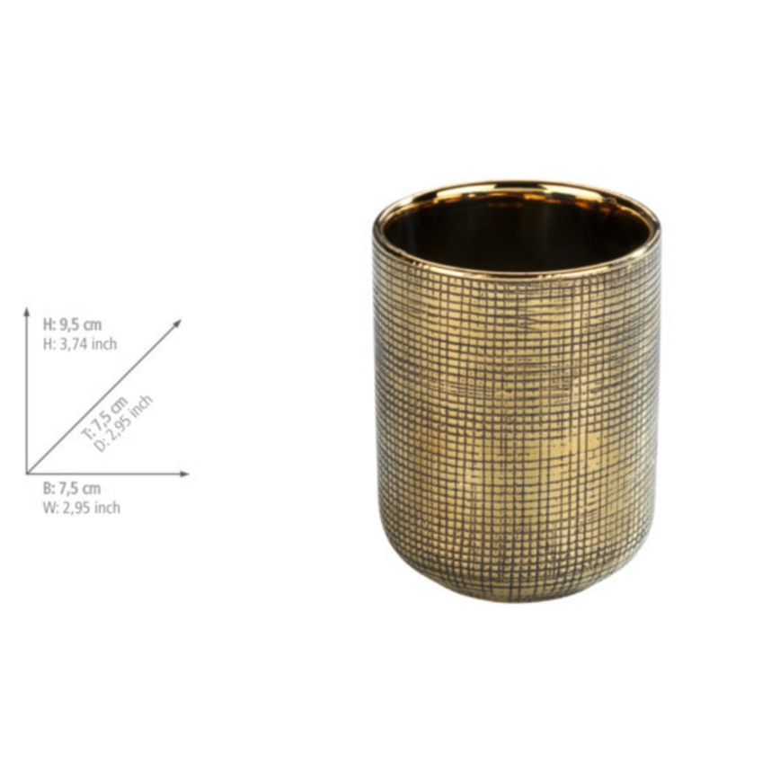 WENKO 24400100 - Čaša za četkice RIVARA 7,5 x 9,5 cm zlatna