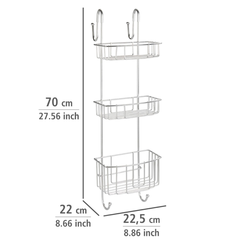 WENKO 24422100 - Polica OLESI 22,5x70 cm od nerđajućeg čelika/srebrna