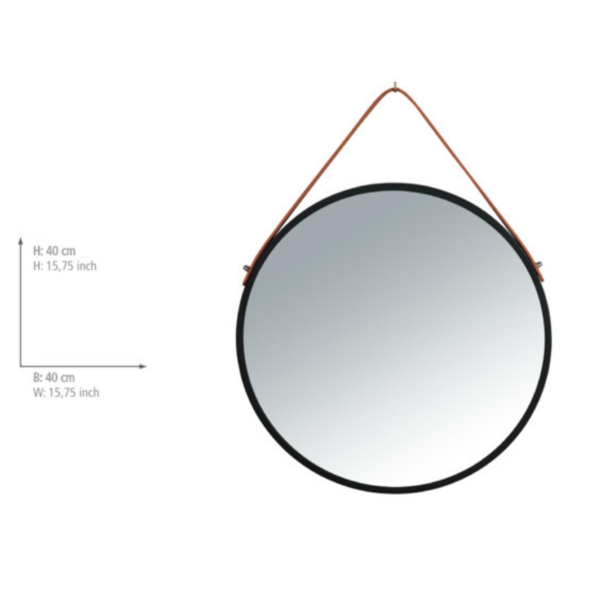 WENKO 24424100 - Ogledalo BORRONE 40x40 cm crno/srebrno