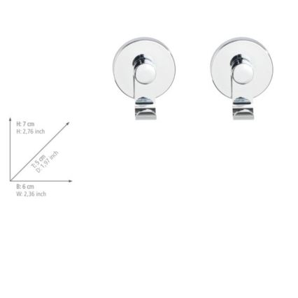 WENKO 24466100-Kuka VACUUM-LOC 6x7 cm sjajni hrom