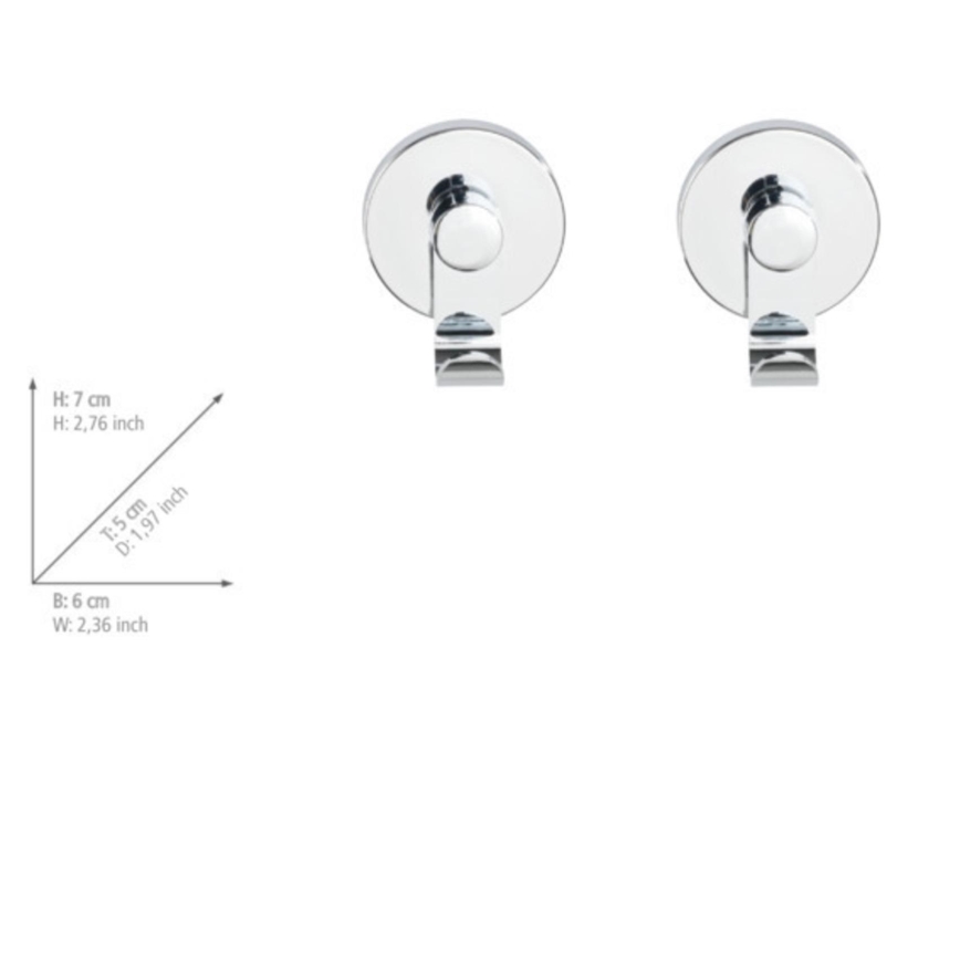 WENKO 24466100-Kuka VACUUM-LOC 6x7 cm sjajni hrom