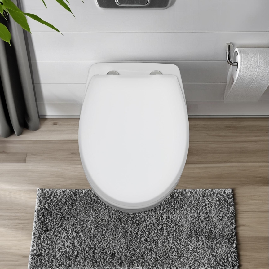 WENKO 24516100-WC WC daska, nosivost 300/350 kg, 37x44,5 cm, bela/srebrna