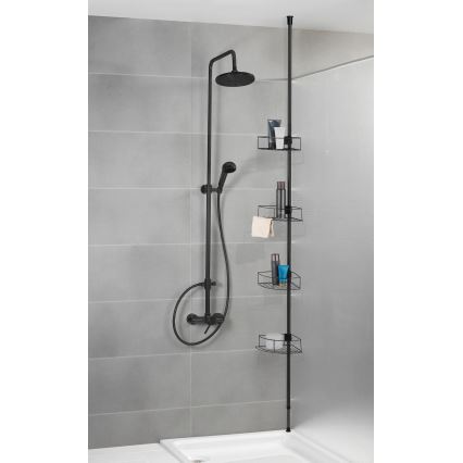 WENKO 24568100-Ugaona polica DOLCEDO 31x230 cm inox/crna