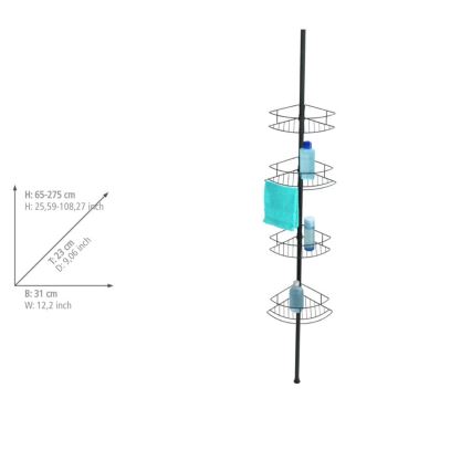 WENKO 24568100-Ugaona polica DOLCEDO 31x230 cm inox/crna