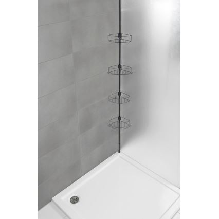 WENKO 24568100-Ugaona polica DOLCEDO 31x230 cm inox/crna