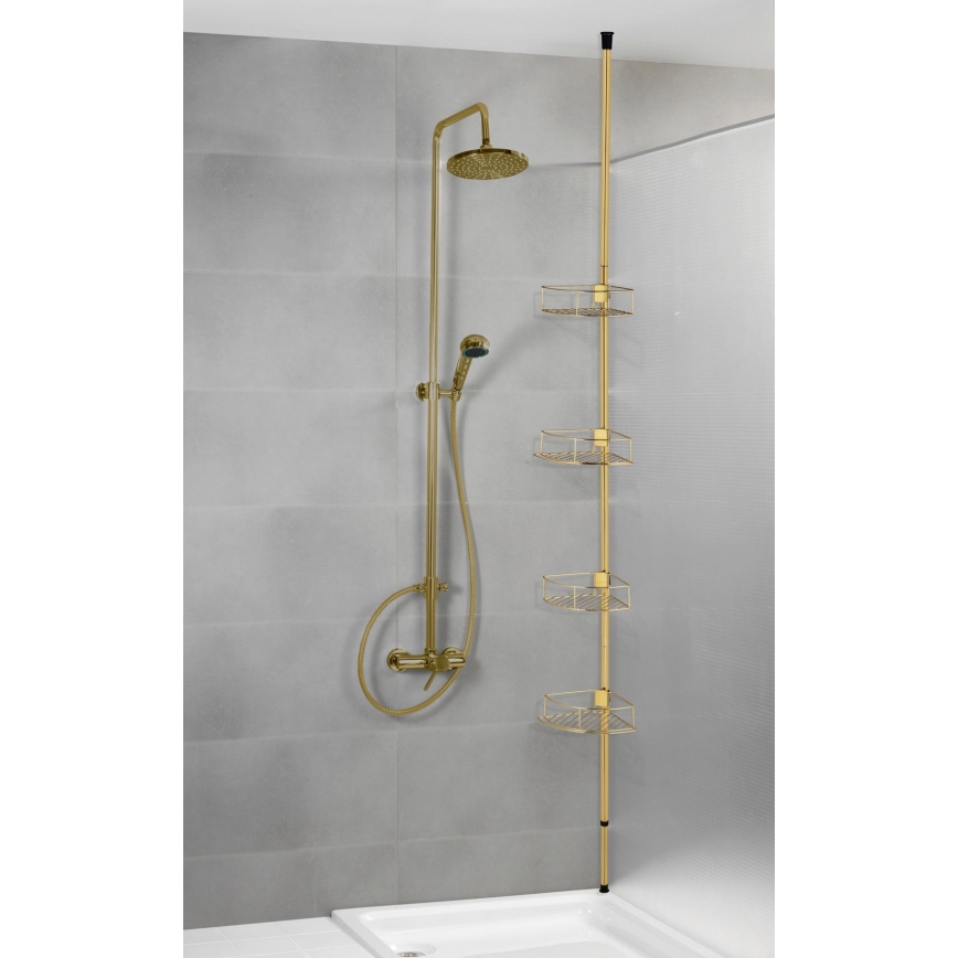WENKO 24569100-Ugaona polica DOLCEDO 31x275 cm zlatna