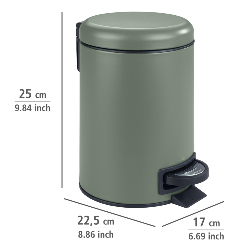 WENKO 24636100 - Korpa LEMAN 17x25 cm zelena/crna