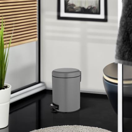 WENKO 24682100 - Koš LEMAN 21x24 cm siva/crna